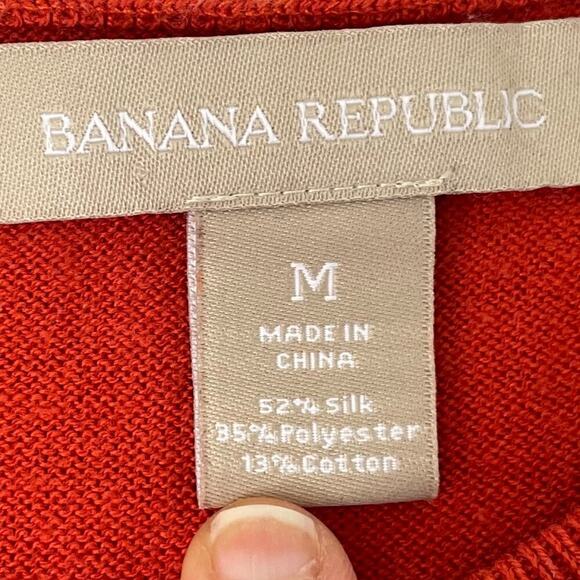 Banana Republic Silk Blend Carpe Diem Crew Long Sleeve Bitter Orange Sweater, M - Picture 5 of 9